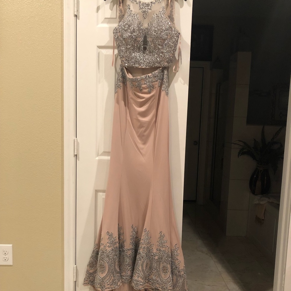 Two piece blush formal / prom dress